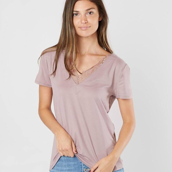 Daytrip Tops - Daytrip Faux Suede V-Neck Top